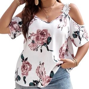 Foral cold shoulder blouse